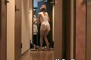 Japanese wife flashing delivery guy