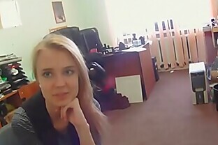 Russian babe on sypcam fucks to get job