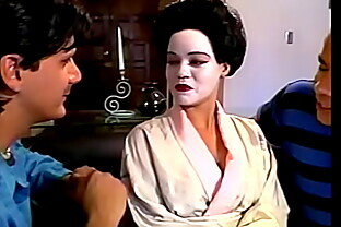Two guys on a business trip to Japan decide to use the services of a geisha and fuck her in all holes in the hotel