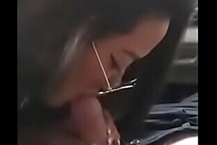 Asian Sister Giving Blow Job to Brother in Car  - more video on
