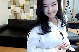 Asian with a sexy lace on the webcam