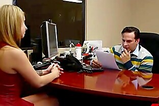 Blonde Secretary Pleases Her Boss