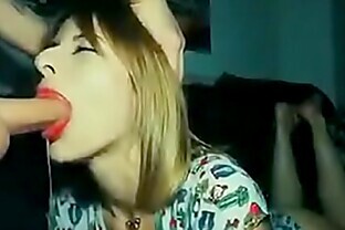 Blowjob with ex & red lipstick