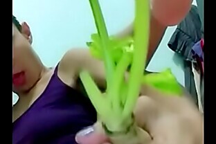 Asian June webcam with big vegetable 3 min