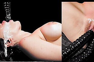 Eve Sweet got fucked by Huge Black Tentacles in all holes 55 sec
