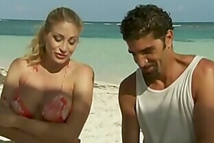 Italian pornstar Vittoria Risi screwed by two sailors on the beach 26 min